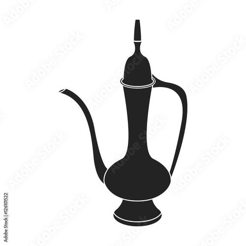 Coffee jug icon in black style isolated on white background. Turkey symbol stock vector illustration.