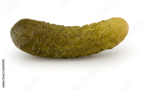 pickled or marinated cucumber isolated on white background cuto