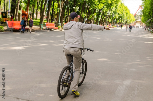 Wallpaper Mural Young man with bicycle Torontodigital.ca