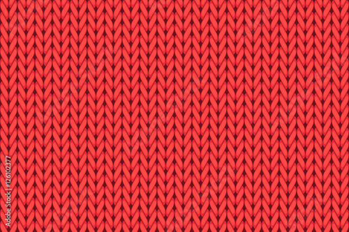 Knit woven yarn fabric seamless pattern. red wool seamless background. vector grpahic illustration tecture. Winter clothes.