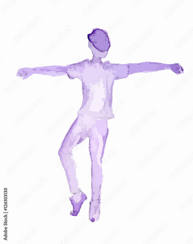 Isolated watercolor dancer. on white background. Dance pose. Healthy lifestyle and getting energy. Isolated watercolor dancer. on white background. Dance pose. Healthy lifestyle and getting energy.