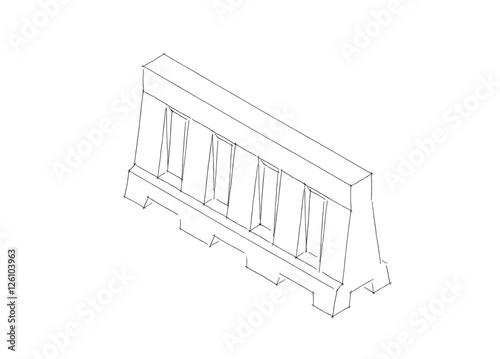 Road barrier.Isolated on wh...