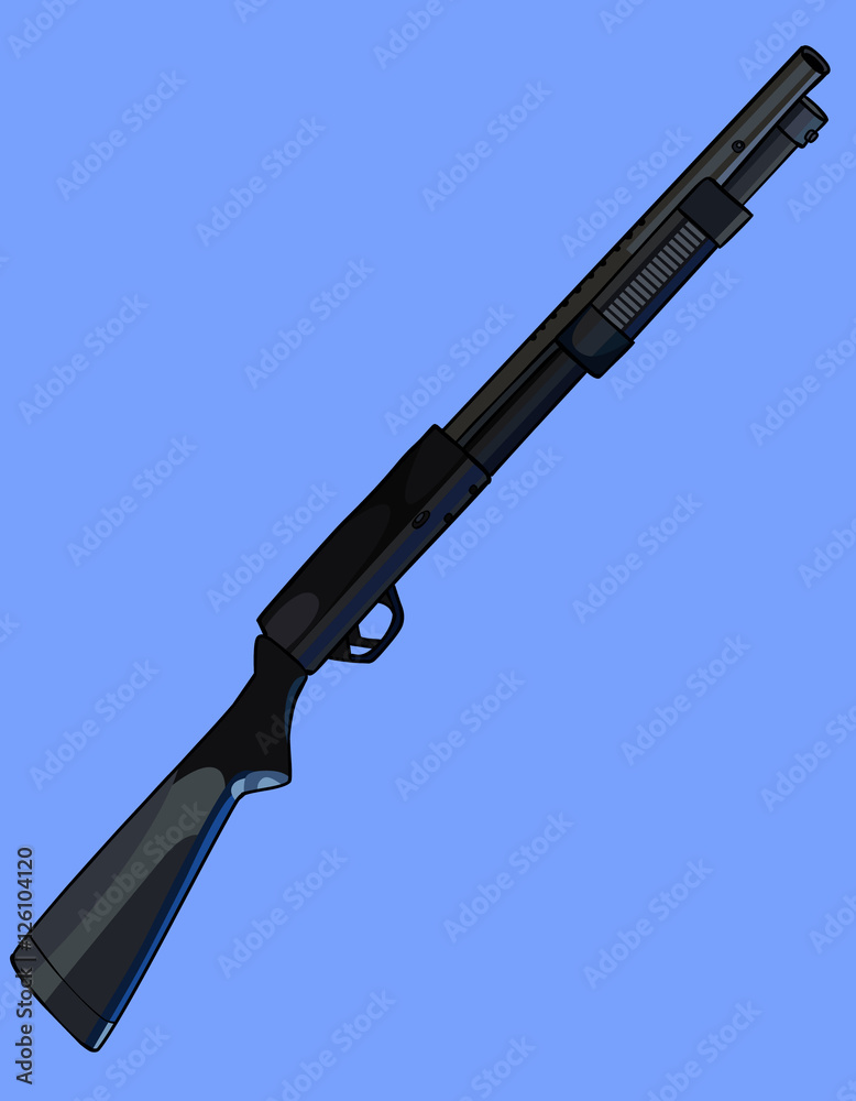 black painted shotgun on the side black painted shotgun on the side