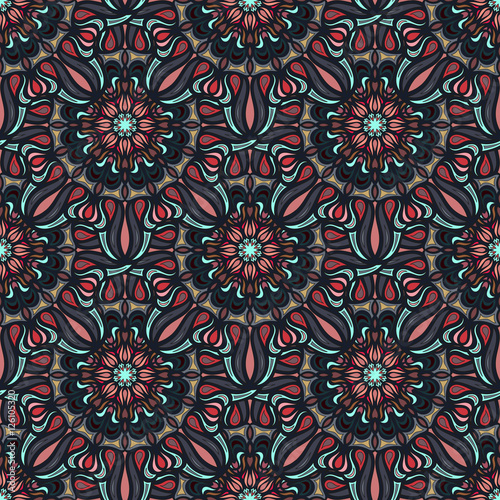 Ornate floral seamless texture  endless pattern with vintage mandala elements.
