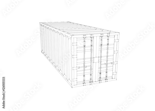 Cargo container. Isolated o...