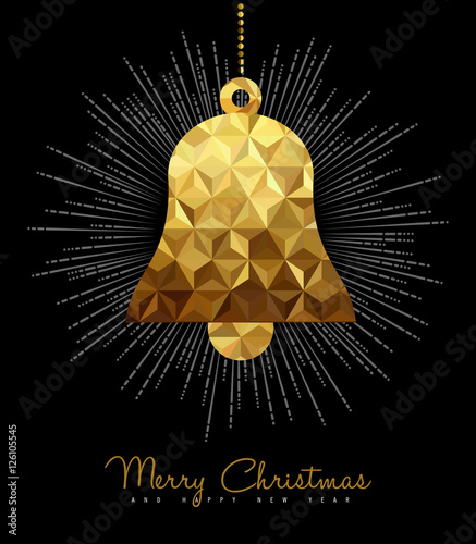 Christmas and New Year gold decoration bell