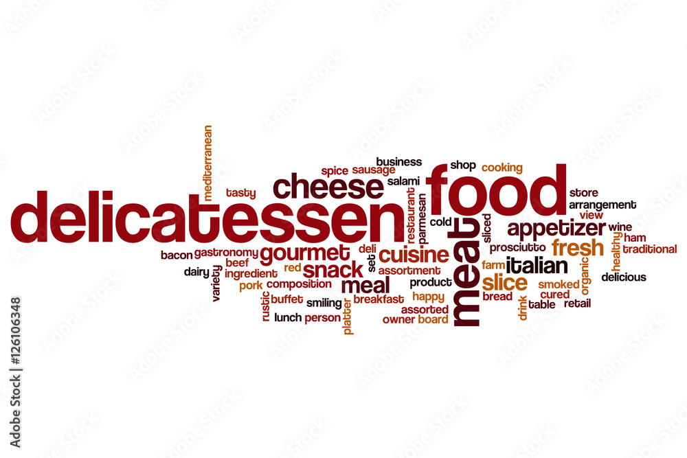 Delicatessen food word cloud