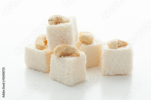 Tasty Turkish delight isolated on white