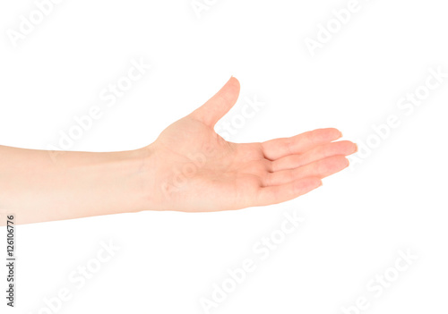 Friendly open hand isolated against white © connel_design