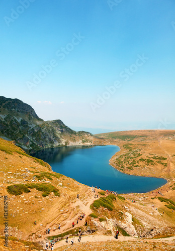 The largest of the Seven Rila Mountain Lakes. Vertical view