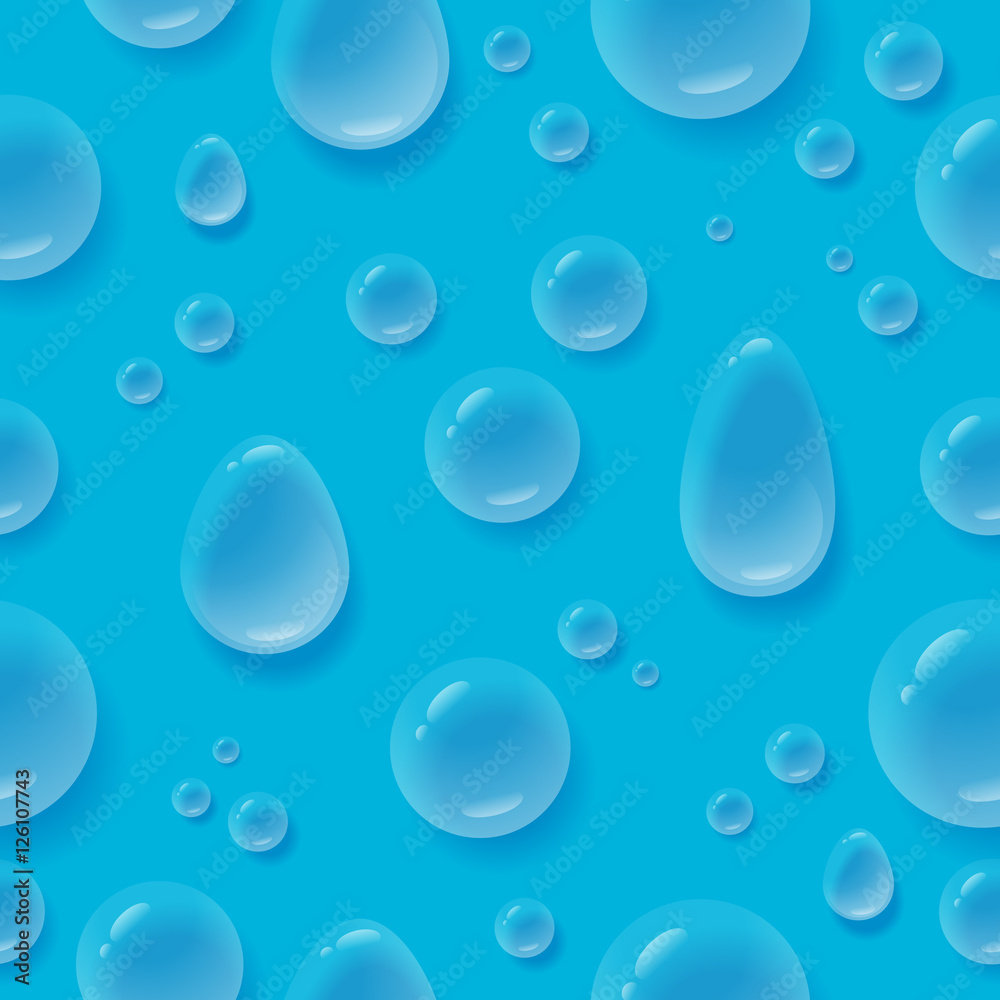 Water Drops Seamless Background. Easy to edit. Just change background color