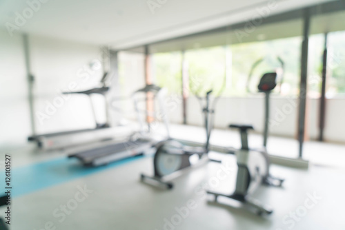 Abstract blur fitness gym room interior background