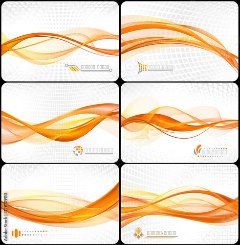 set of abstract backgrounds with waves.