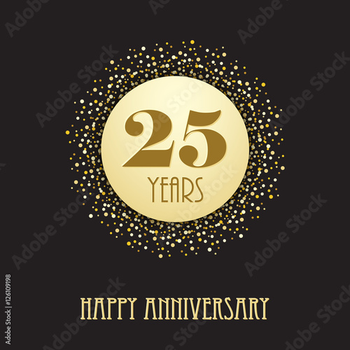 HAPPY 25 YEAR ANNIVERSARY Vector Card