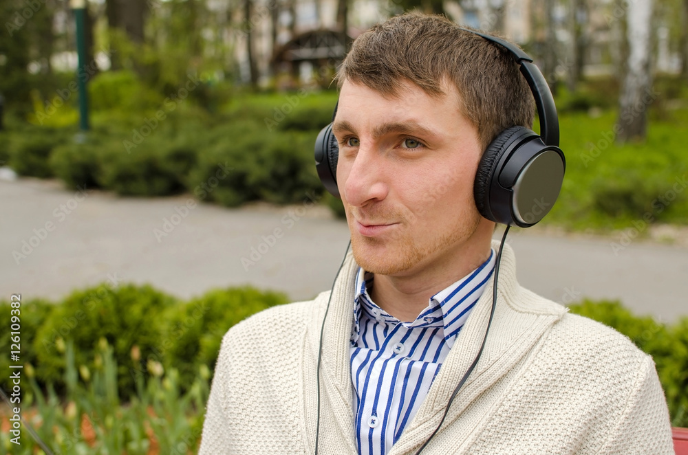 Man in headphones Man in headphones
