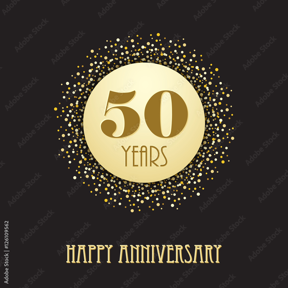 HAPPY 50 YEAR ANNIVERSARY Vector Card Adobe Stock