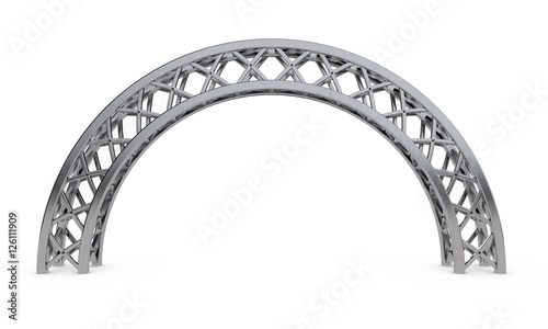 Arch truss.3D rendering illustration.