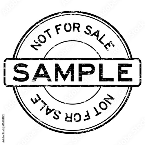 Grunge black round sample not for sale rubber stamp