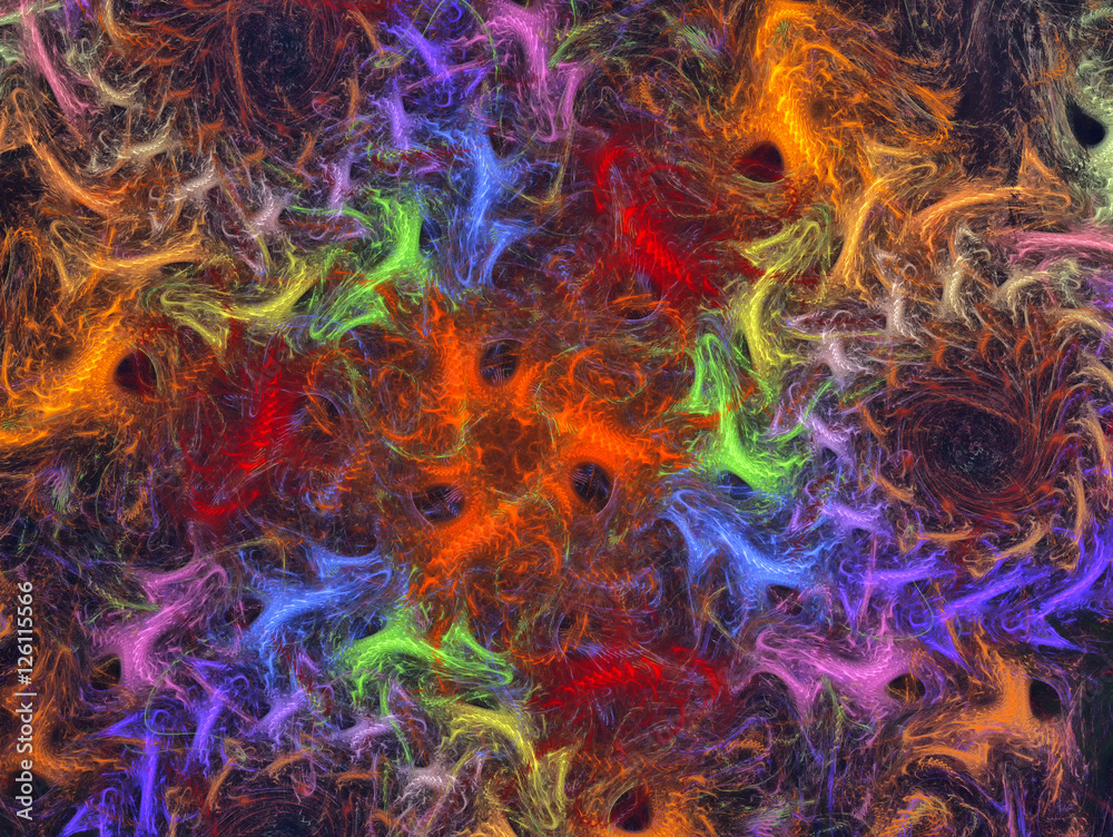 Fototapeta premium Texture. Abstract Magic energy multicolored fractal. 3D rendering.