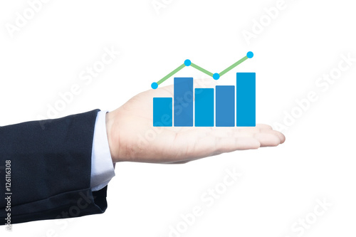 business hand support growth graph