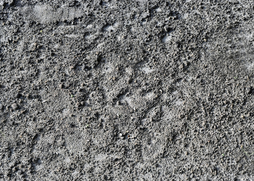 Soil, cultivated dirt, earth, ground, gray land background. Orga