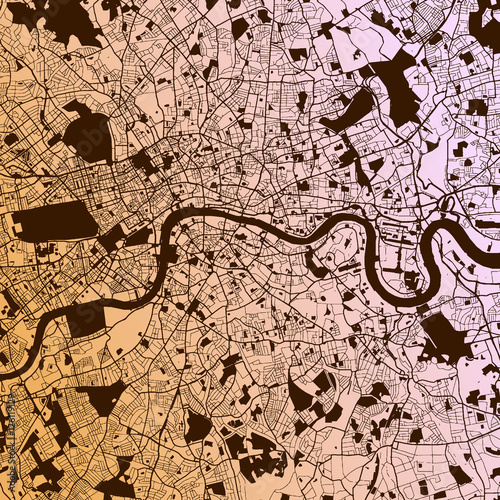 London Two-Tone Map Artprint