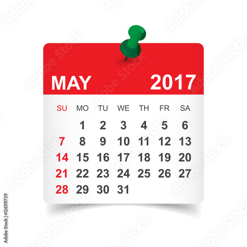 May 2017. Calendar vector illustration