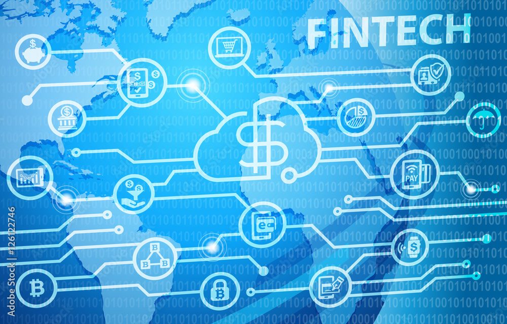 Fintech Financial Technology Business Banking Service Background