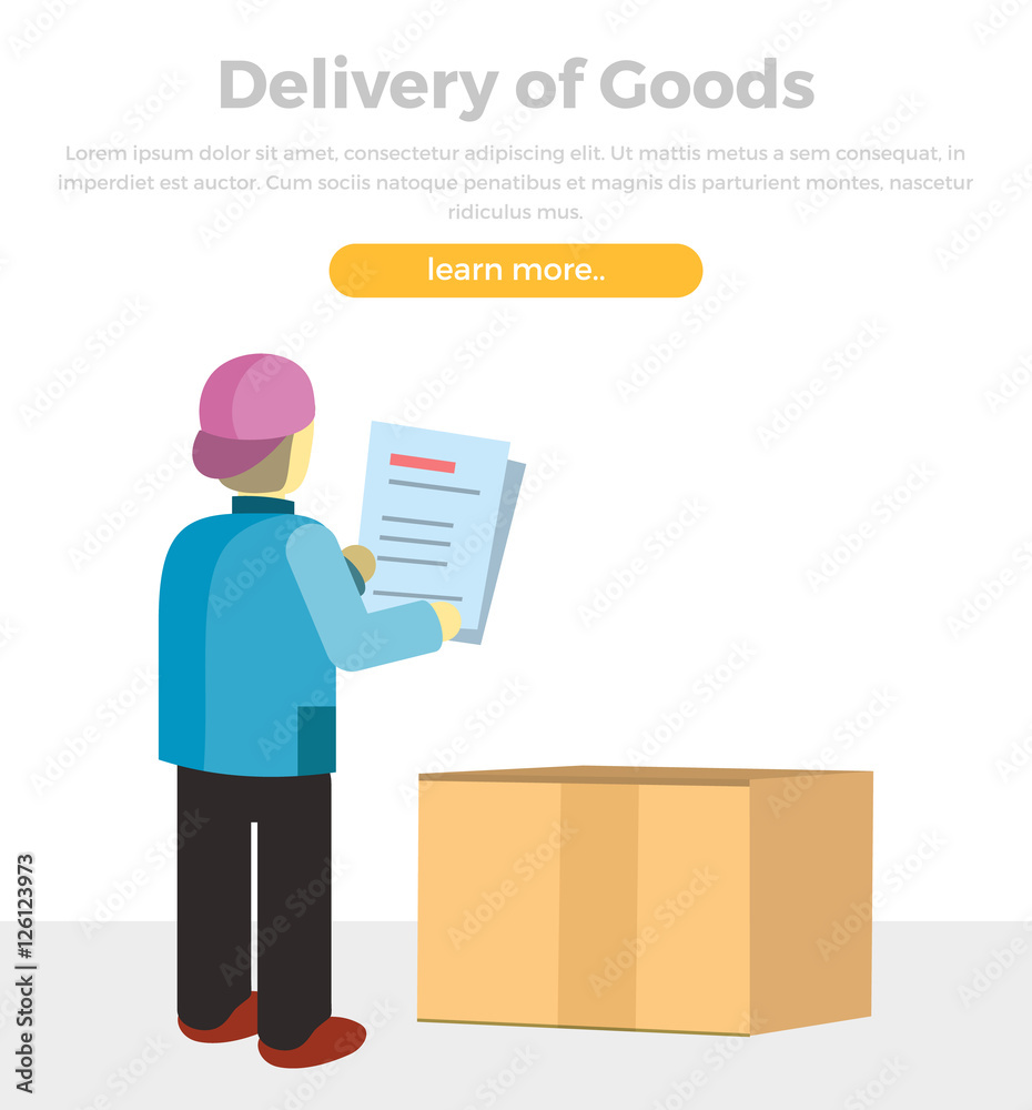 Delivery of Goods Web Banner in Flat Style Design. Delivery of Goods Web Banner in Flat Style Design.