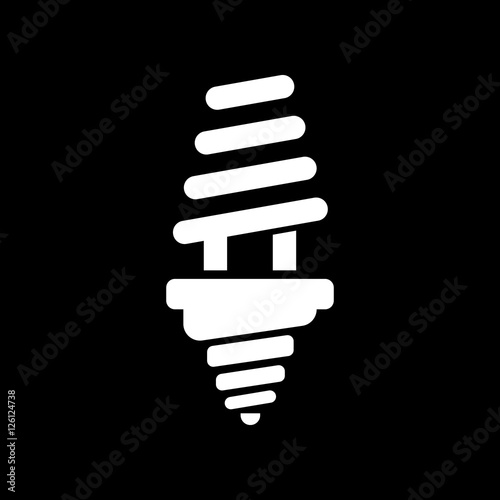 The fluorescent light bulb icon. Lamp and bulb, lightbulb symbol.UI. Web. Logo. Sign. Flat design. App.
