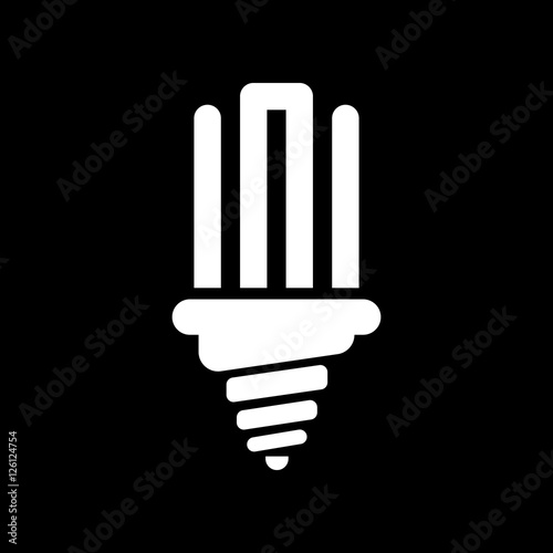 The fluorescent light bulb icon. Lamp and bulb, lightbulb symbol.UI. Web. Logo. Sign. Flat design. App.