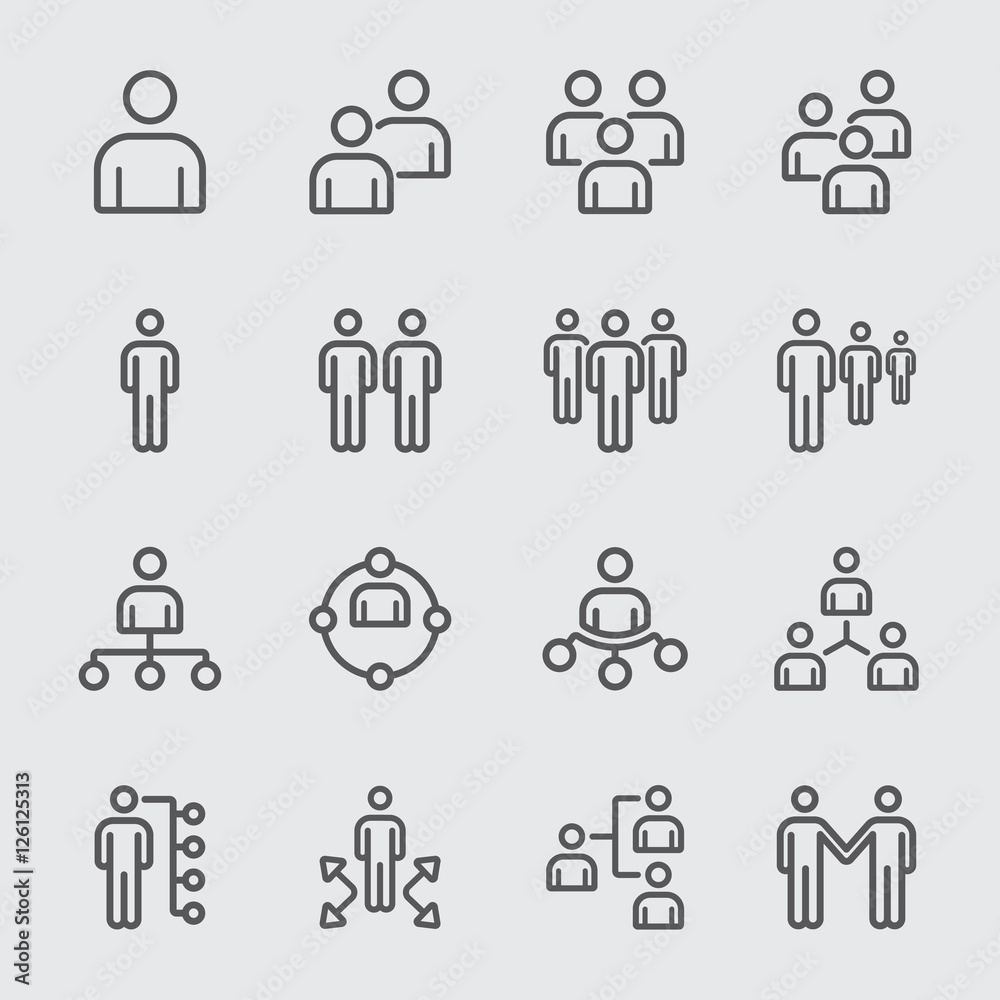 Business team and Organize line icon Business team and Organize line icon