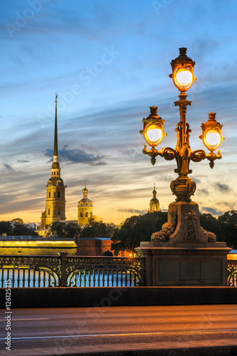 Peter and Paul Fortress, view from Troitsky Bridge, St Petersburg, Russia