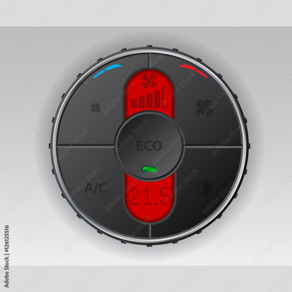 Black air condition gauge with red lcd Black air condition gauge with red lcd