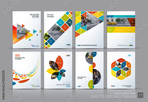 Business vector set. Brochure template layout, cover design annu