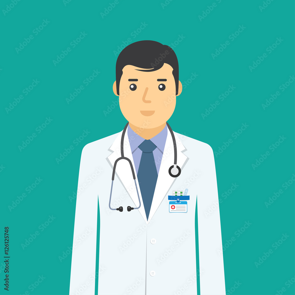 Fototapeta premium Doctor flat medical icon