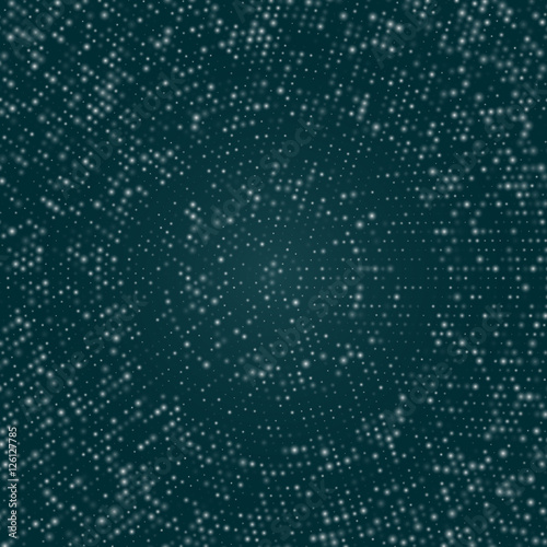 Radial blue concentric stars particles on dark space background. EPS10 vector illustration
