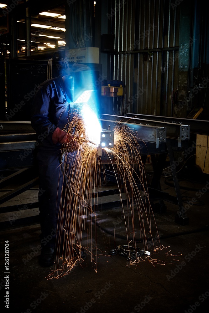 Welder in factory