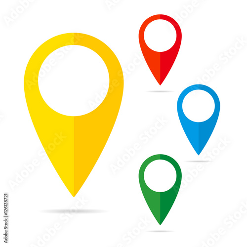 Set of map markers - vector illustration.