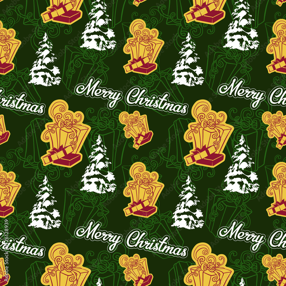 Gift box, vector image seamless background Stock Vector | Adobe Stock