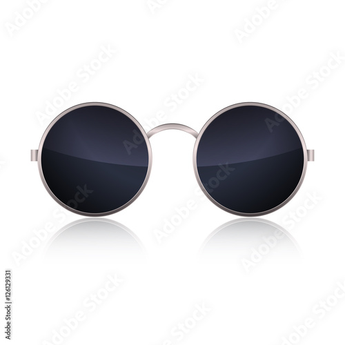 Round Glasses isolated on white background. Vector