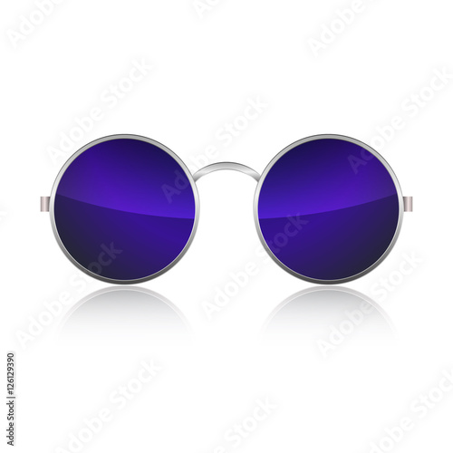 Round Glasses isolated on white background. Vector