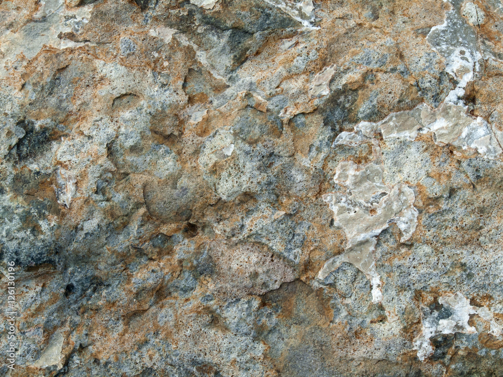 The raw stone surface