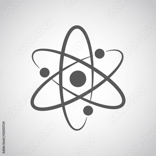 Gray atom icon. Vector illustration.