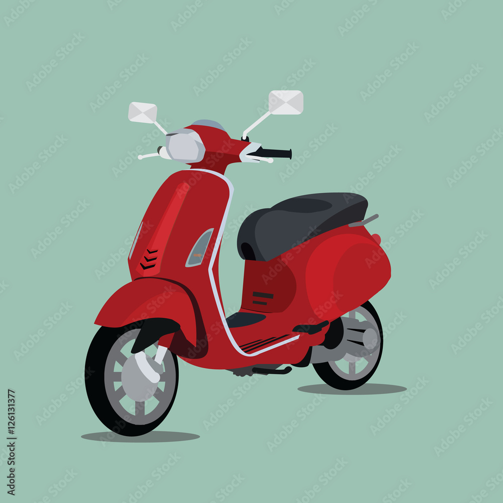 Fotografie Italian red scooter 3d