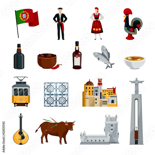 Portugal Icons Flat Set