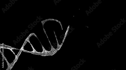 Alpha Channel the formation of the 3D rendering element of the structure of DNA