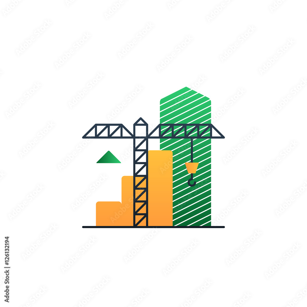 Obraz premium Real estate investment, under construction illustration, income growth