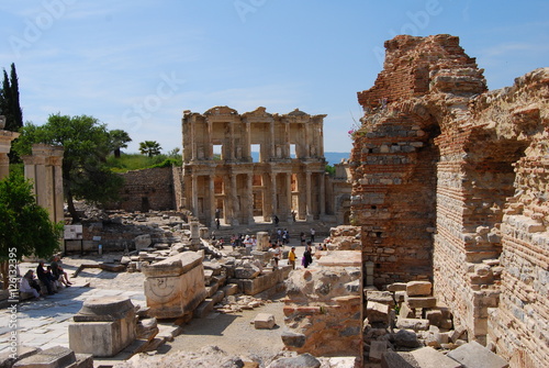 Photography Ephesus Turkey: Library of Celsus Ancient Greek City on coast of Ionia 10th cent