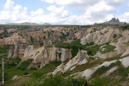 Panoramic viewCappadocia, Turkey fairy chimneys tall, cone-shaped rock formations clustered in Monks Valley, Göreme  © Margaret Gilhooley 